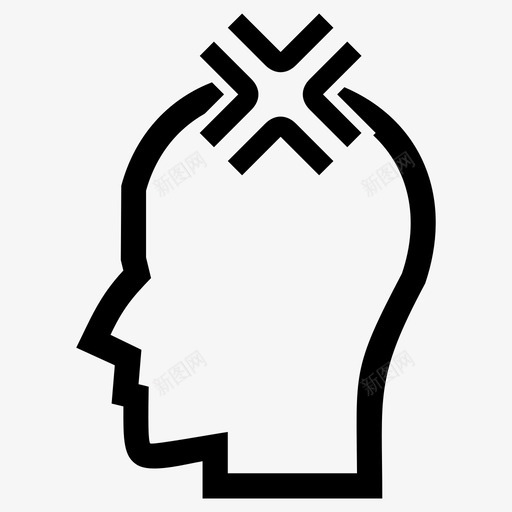 头痛偏头痛疼痛图标svg_新图网 https://ixintu.com 偏头痛 压力 头痛 疲劳 疼痛