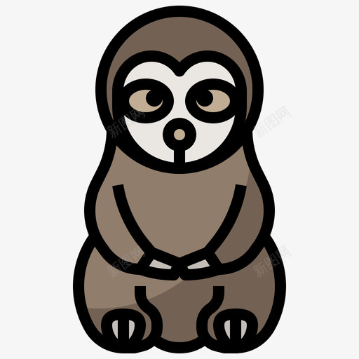 懒惰动物36线形颜色图标svg_新图网 https://ixintu.com 动物 懒惰 线形 颜色