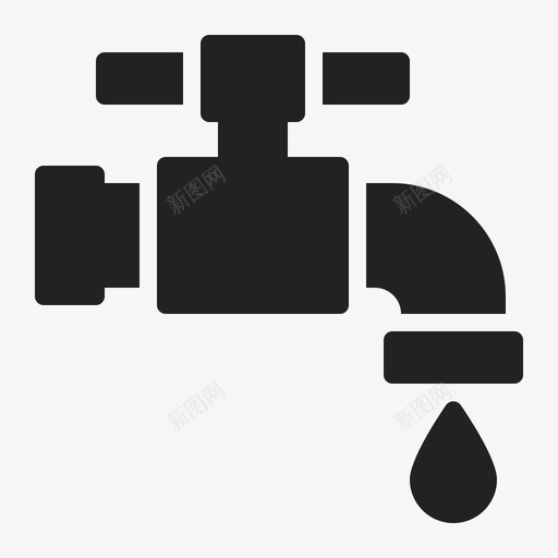 水龙头滴水水管图标svg_新图网 https://ixintu.com 农场 水管 水龙头 滴水 花园 雕文