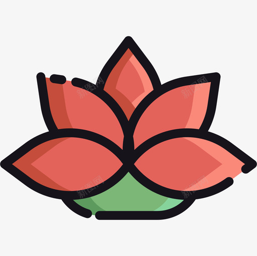 花沉睡8线形颜色图标svg_新图网 https://ixintu.com 沉睡 线形 颜色