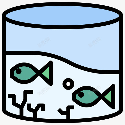 水族馆主题公园7线性颜色图标svg_新图网 https://ixintu.com 主题公园 水族馆 线性 颜色