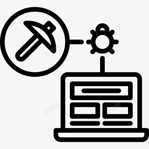 Miner数据保护31线性图标svg_新图网 https://ixintu.com Miner 保护 数据 线性