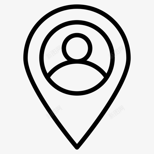 位置地图标记svg_新图网 https://ixintu.com 人类 位置 分辨率 图标 地图 标记 用户 线图