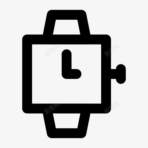 指针时钟手钟图标svg_新图网 https://ixintu.com 手表 手钟 指针 时钟 时间 材料 粗体 线条
