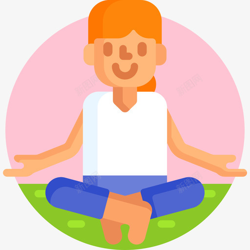 冥想健康66平坦图标svg_新图网 https://ixintu.com 健康 冥想 平坦