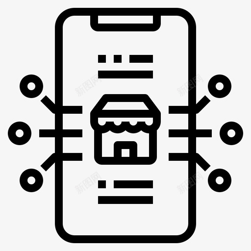 网上商店市场17线性图标svg_新图网 https://ixintu.com 市场 线性 网上商店