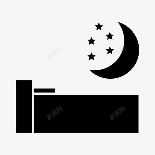 睡眠床卧室图标svg_新图网 https://ixintu.com 卧室 夜晚 睡眠 酒店 铭文