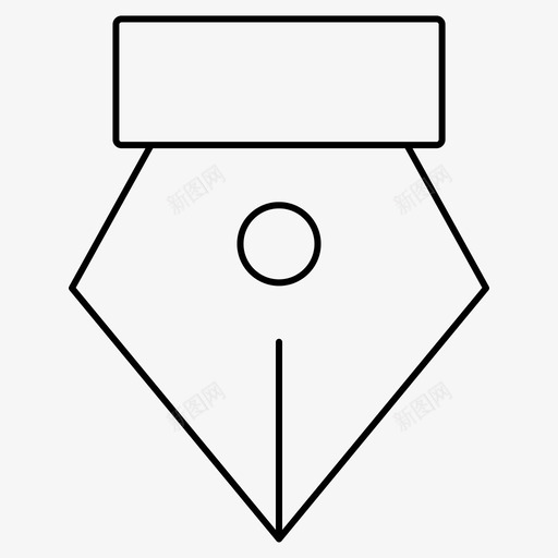 笔教育笔尖图标svg_新图网 https://ixintu.com 业务 书写 教育 笔尖 细线