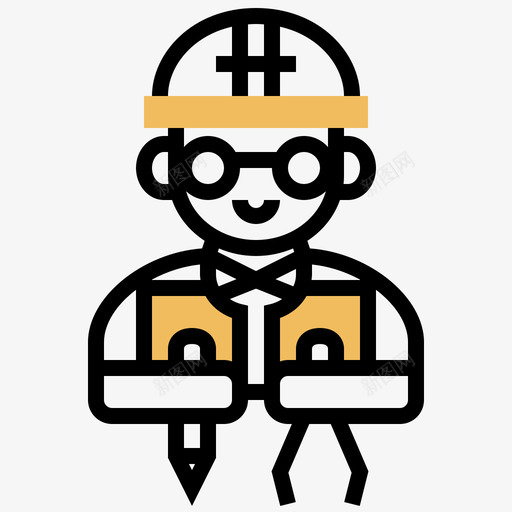 工程师建筑工人4黄影图标svg_新图网 https://ixintu.com 工人 工程师 建筑 建筑工 黄影