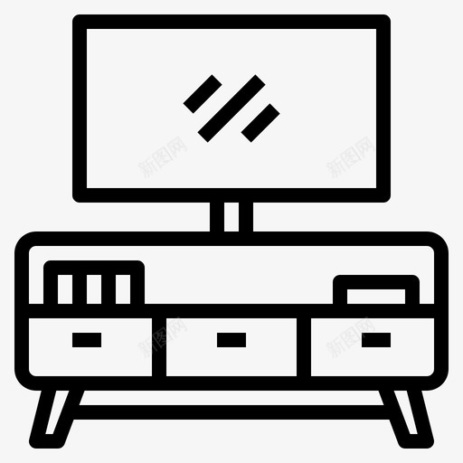 电视柜橱柜家具图标svg_新图网 https://ixintu.com 家具 橱柜 电视柜
