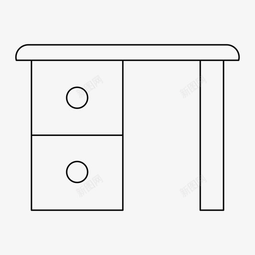 薄家具办公桌家具图标svg_新图网 https://ixintu.com 办公桌 家具