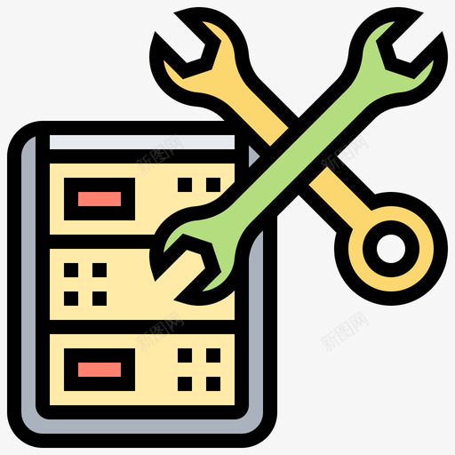 维护数据管理6线颜色图标svg_新图网 https://ixintu.com 数据管理 维护 颜色