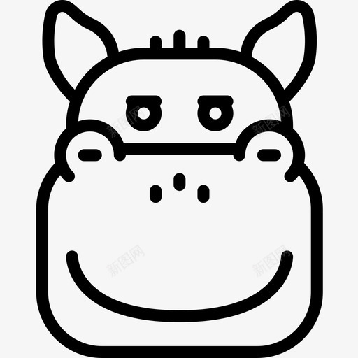 河马可爱的偶像2直线型图标svg_新图网 https://ixintu.com 偶像 河马 爱的 直线 线型 马可