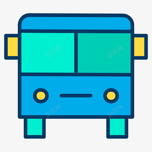 校车78学校线颜色图标svg_新图网 https://ixintu.com 学校 校车 颜色