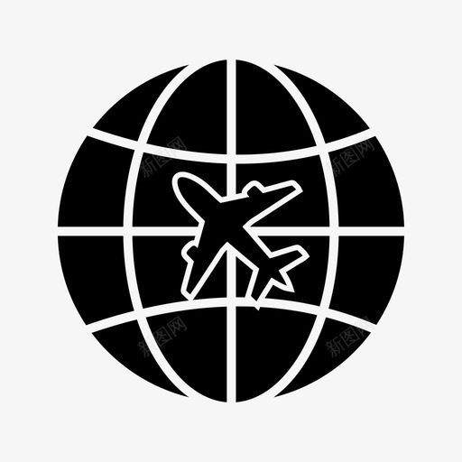 世界旅游飞机运输图标svg_新图网 https://ixintu.com 世界 图标 字形 旅游 运输 飞机