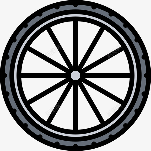 车轮自行车40彩色图标svg_新图网 https://ixintu.com 彩色 自行车 车轮