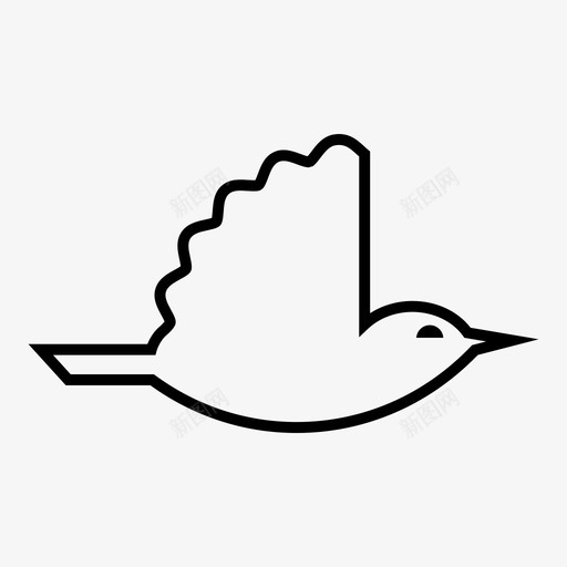鸟苍蝇自由图标svg_新图网 https://ixintu.com 图标 自然 自由 苍蝇 野生动物 鸟线