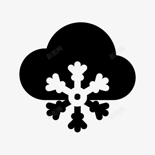 下雪云雪图标svg_新图网 https://ixintu.com 下雪 冬天 天气 雕文 雪天