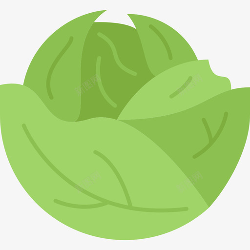 卷心菜食物156扁平图标svg_新图网 https://ixintu.com 卷心菜 扁平 食物