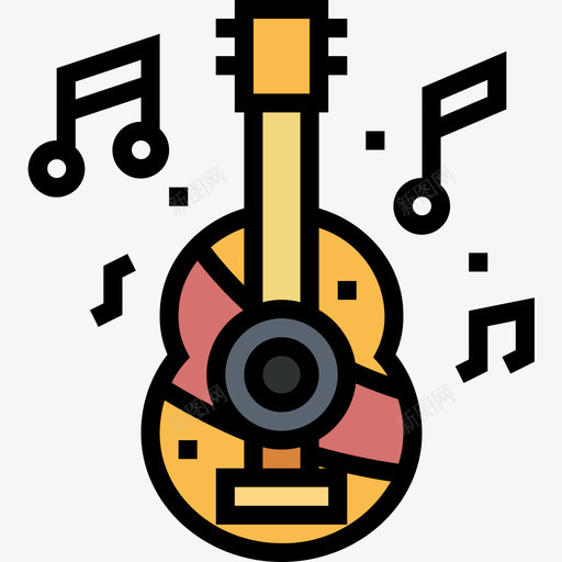夏威夷Ukelele17线性颜色图标svg_新图网 https://ixintu.com Ukelele 夏威夷 线性 颜色