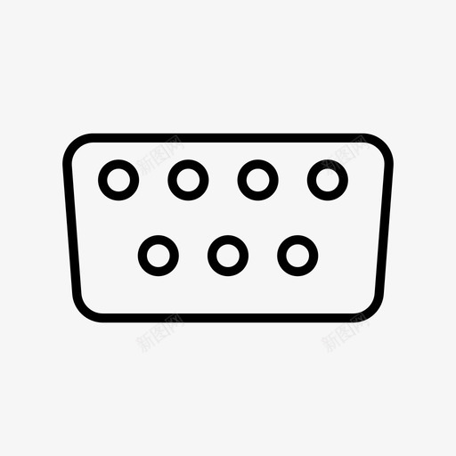 vga插座电缆连接图标svg_新图网 https://ixintu.com 插座 插槽 电缆 硬件 端口 计算机 连接