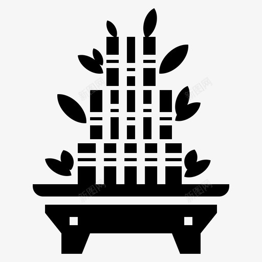 竹子中国77填充图标svg_新图网 https://ixintu.com 中国 填充 竹子