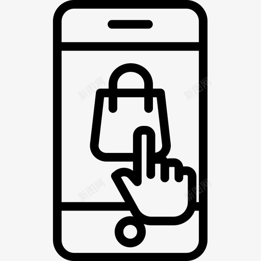 移动电子商务92线性图标svg_新图网 https://ixintu.com 电子商务 移动 线性