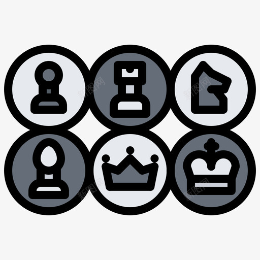 棋子国际象棋10彩色图标svg_新图网 https://ixintu.com 国际象棋 彩色 棋子 西洋棋