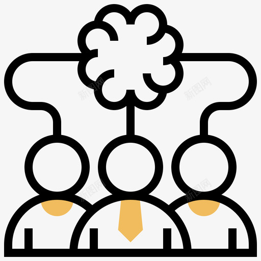 头脑风暴企业管理74黄影图标svg_新图网 https://ixintu.com 企业管理 头脑 风暴 黄影