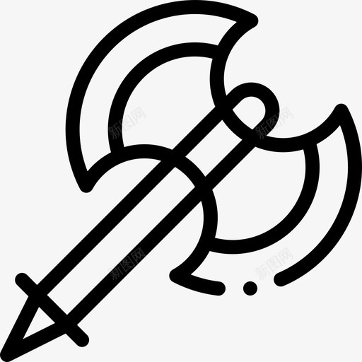 AxeViking24线性图标svg_新图网 https://ixintu.com Axe Viking 线性