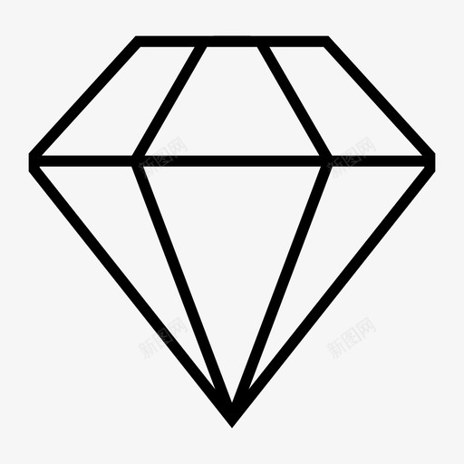 钻石水晶珠宝图标svg_新图网 https://ixintu.com 宝石 时装 水晶 珠宝 石头 素描 钻石