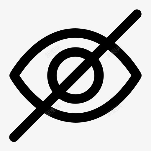 杂项眼睛不可见图标svg_新图网 https://ixintu.com 32r 不可 可见 杂项 眼睛 视图 视网膜 轮廓