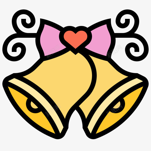 铃铛221号婚礼线性颜色图标svg_新图网 https://ixintu.com 221号 婚礼 线性 铃铛 颜色