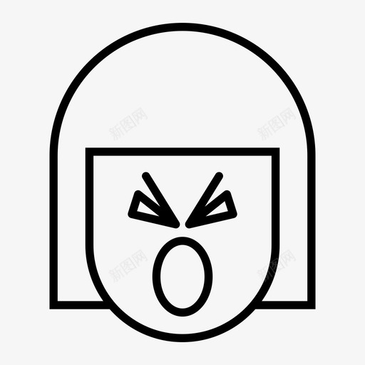 女孩愤怒表情图标svg_新图网 https://ixintu.com 女孩 愤怒 表情