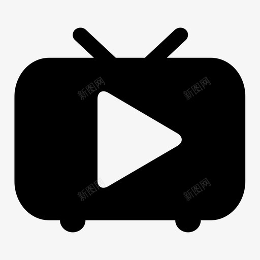 播放器-播放(小电视)svg_新图网 https://ixintu.com 播放器-播放(小电视)