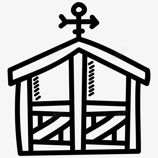 马厩农业谷仓图标svg_新图网 https://ixintu.com 农业 农场 涂鸦 谷仓 马厩 骑马