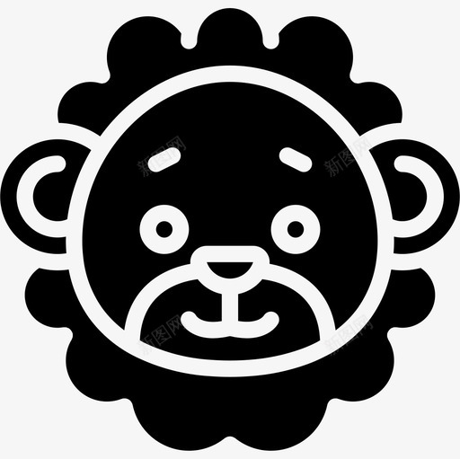 狮子可爱的图标3填充svg_新图网 https://ixintu.com 可爱 图标 填充 爱的 狮子