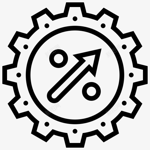 百分比会计齿轮图标svg_新图网 https://ixintu.com 会计 增加 数学 百分比 税收 齿轮