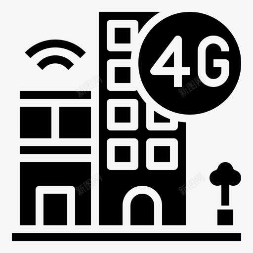 Wifi智能城市42填充图标svg_新图网 https://ixintu.com Wifi 城市 填充 智能