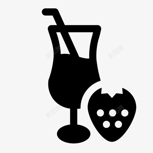 草莓汁饮料图标svg_新图网 https://ixintu.com 草莓 饮料