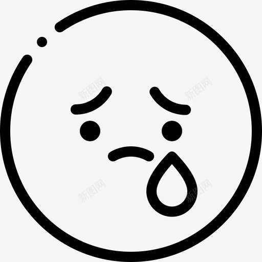 哭泣表情17直系图标svg_新图网 https://ixintu.com 哭泣 直系 表情