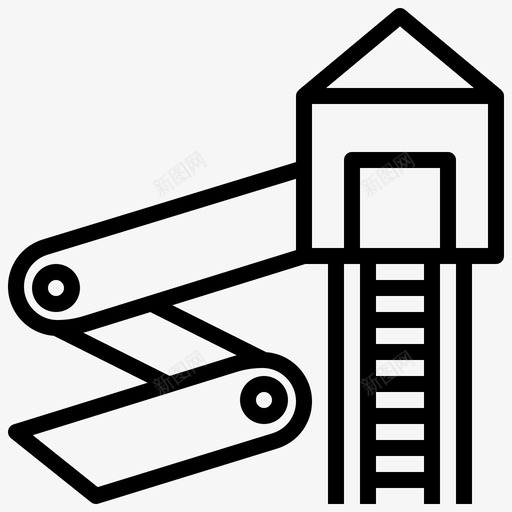 滑梯主题公园4直线图标svg_新图网 https://ixintu.com 主题公园 滑梯 直线