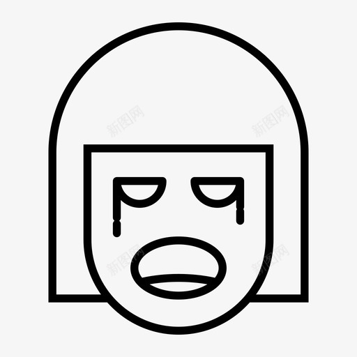 女孩哭泣表情图标svg_新图网 https://ixintu.com 哭泣 女孩 表情