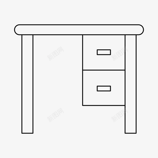 薄家具办公桌家具图标svg_新图网 https://ixintu.com 办公桌 家具