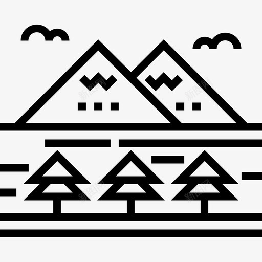 湖泊景观55线性图标svg_新图网 https://ixintu.com 景观 湖泊 线性