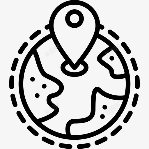 gps地球地球仪图标svg_新图网 https://ixintu.com 位置 商业 地图 地球 地球仪 策略