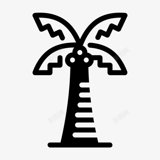 椰子树植物夏季图标svg_新图网 https://ixintu.com 固体 夏季 植物 椰子树