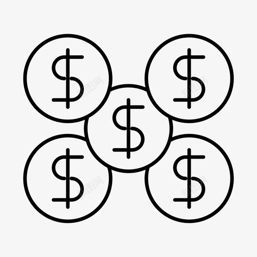硬币货币债务图标svg_新图网 https://ixintu.com 债务 图标 支付 硬币 美元 营销 货币