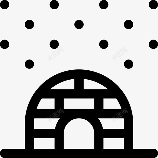 冰屋景观64线性图标svg_新图网 https://ixintu.com 冰屋 景观 线性