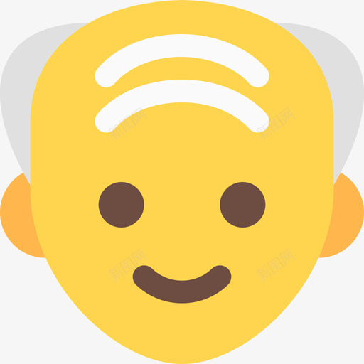 爷爷笑脸和人3平的图标svg_新图网 https://ixintu.com 平的 爷爷 笑脸